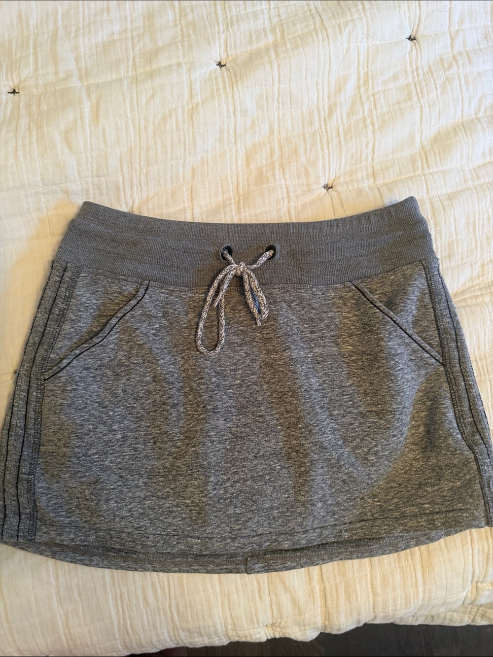 Athleta Gray Drawstring Mini Skirt